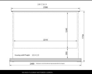 100 Inch Motorized Floor Rising Up Tension Screen