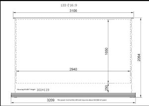 133 Inch Motorized Floor Rising up Tension Screen