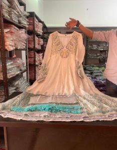 Cotton Anarkali Gown With Dupatta