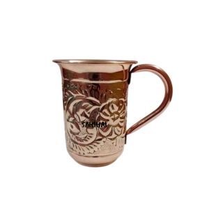 COPPER FLOWER DESIGN LONG BEER MUG