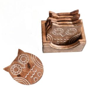 Wooden Tea Coaster Set