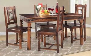 Sheesham Wood Dining Table Set