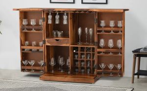 Wooden Expandable Bar Cabinet