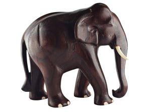 wooden elephant statue - 6 inch