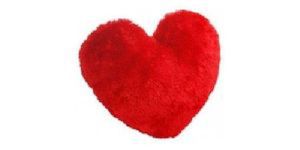 Fur Plain Red Foam Heart Shape Toy