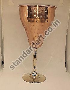 Copper Hammered Wine Glass