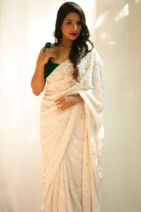 Georgette Chikankari Saree