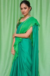 Georgette Ruffle Saree