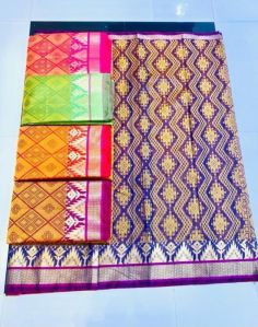 Patola Cotton Saree Length - 6+ meter Set - 5 Colour - 5 MO