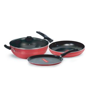 blueberry premium nonstick kadai tawa pan fry pan combo