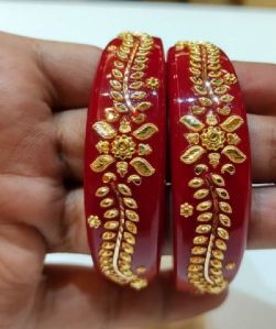 Sankha Pola Gold Bangles