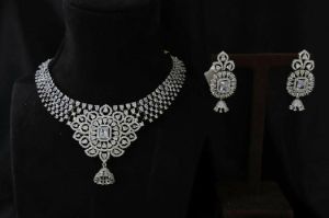 AD Silver Necklace Set