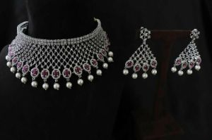 AD Silver Necklace Set