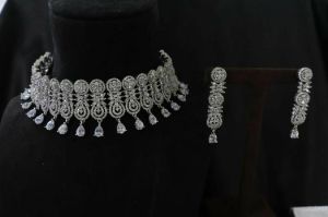 AD Silver Necklace Set