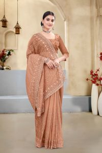 Ladies Fancy Embroidered Bollywood Net Sarees