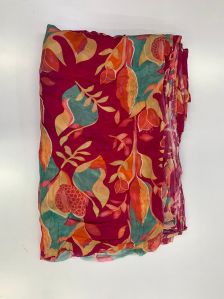 viscose crepe multicolor fabric