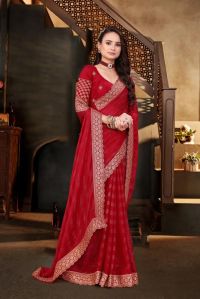 Ladies Modern Chiffon Silk Saree