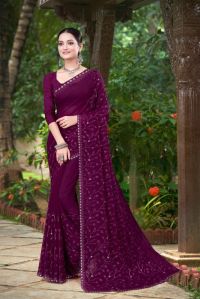 Ladies Desinger Woman Shimmer Sarees