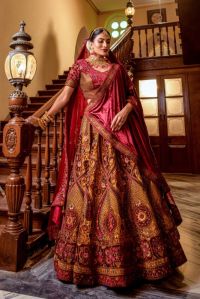 Women Fancy Velvet Bridal Lehenga Choli