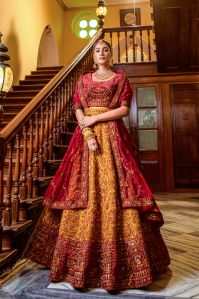 Ladies Velvet Bridal Lehenga Choli