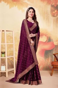 Ladies Shimmer Chiffon Sarees