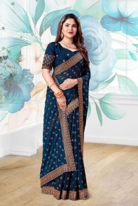 Ladies Shimmer Chiffon Saree