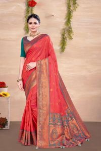 Women Viscose Silk Saree