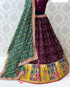 Multicolor Art Silk Lehenga Choli