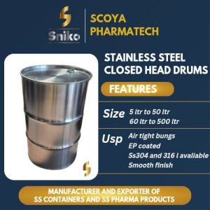 stainless steel closed head drum