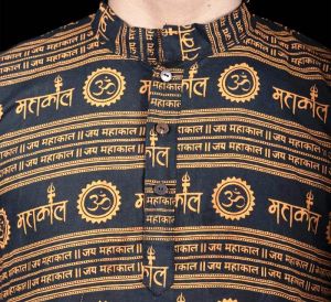 Mahakal Print Mens Kurta