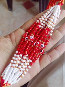 Red Crystal glass Rakhi