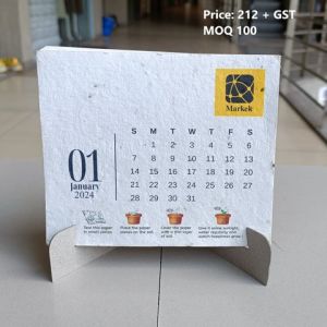Recycled Paper Plantable Calendar with Cardboard Stand
