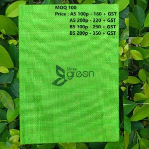 SOT Big Green Jute Cover Brown Recycled Paper Diary