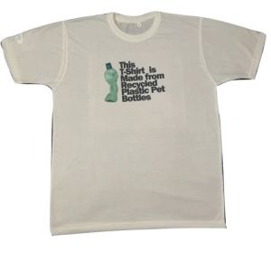 Waste PET Bottles Recycled White T-Shirts