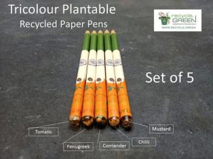 Write Green Tricolour Plantable Recycled Paper Pen