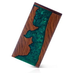 Green Epoxy Rose Wood Urn Box