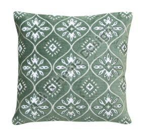 Applique Embroidered White & Green Cushion Cover