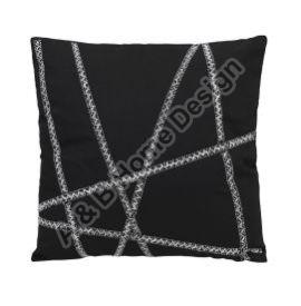 Manual  Embroidered Black White Cushion Cover