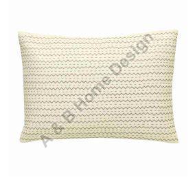 Zigzag Quilt Embroidered Creamy Cushion Cover