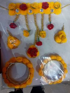 Haldi flower jewellery set