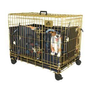 Navy Blue Bumper 24 Inch Dog Cage