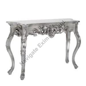 Floral Design Pure Silver Plated Hand Carved Console Table