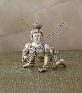 Ladoo Gopal Silver Coated Statue