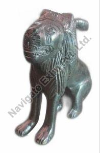 Silver Coated Lion Statue