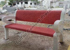 Precast Red Garden Bench