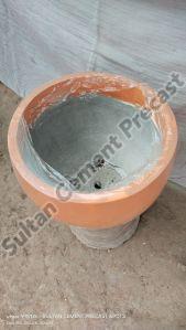Orange  Round Flower Pots