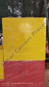 Yellow Red Square Flower Pots