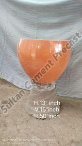 Orange  Round Flower Pots