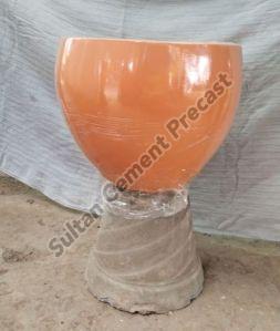 Orange  Round Flower Pots