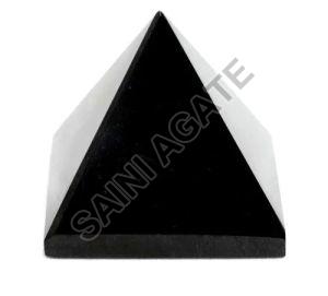 Black Agate Stone Healing Pyramid